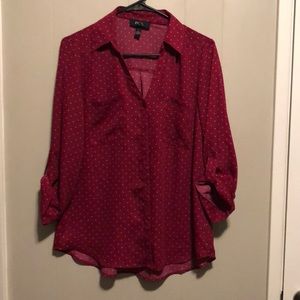 BCX Red Button Down Shirt